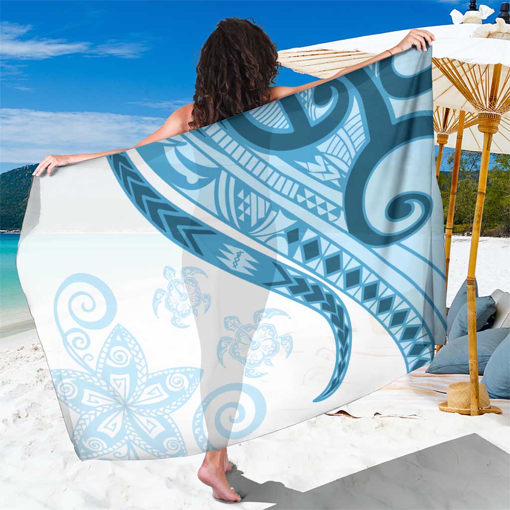 Blue Polynesian Tribal Turtle Floral Pattern Sarong LT05 One Size 44 x 66 inches Blue - Polynesian Pride