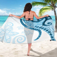 Blue Polynesian Tribal Turtle Floral Pattern Sarong LT05 - Polynesian Pride