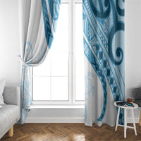 Blue Polynesian Tribal Turtle Floral Pattern Window Curtain LT05 - Polynesian Pride