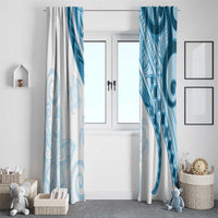 Blue Polynesian Tribal Turtle Floral Pattern Window Curtain LT05 - Polynesian Pride