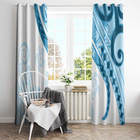 Blue Polynesian Tribal Turtle Floral Pattern Window Curtain LT05 - Polynesian Pride