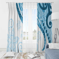 Blue Polynesian Tribal Turtle Floral Pattern Window Curtain LT05 - Polynesian Pride