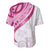 Rose Pink Polynesian Tribal Turtle Floral Pattern Baseball Jersey