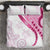 Rose Pink Polynesian Tribal Turtle Floral Pattern Bedding Set