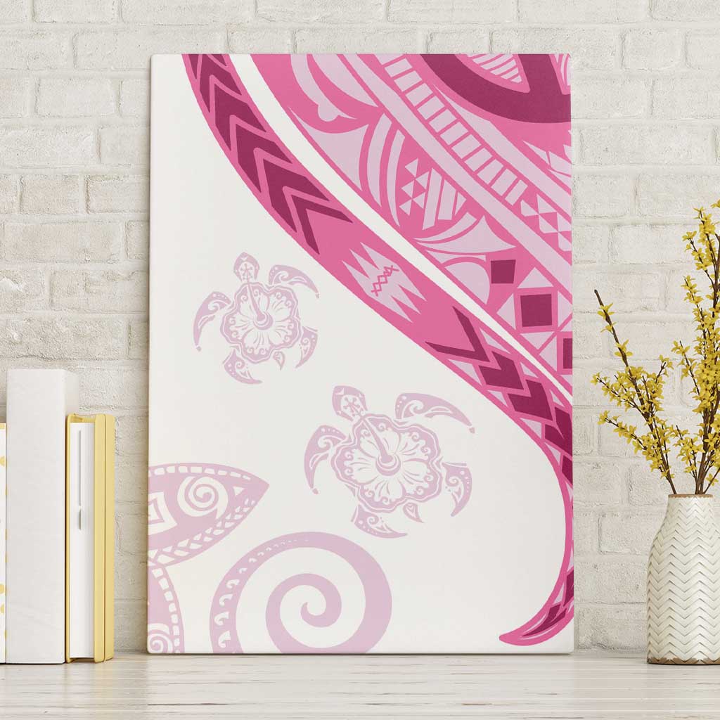 Rose Pink Polynesian Tribal Turtle Floral Pattern Canvas Wall Art LT05 Without Frame Pink - Polynesian Pride