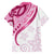 Rose Pink Polynesian Tribal Turtle Floral Pattern Family Matching Summer Maxi Dress and Hawaiian Shirt