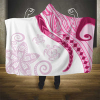 Rose Pink Polynesian Tribal Turtle Floral Pattern Hooded Blanket LT05 - Polynesian Pride