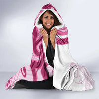 Rose Pink Polynesian Tribal Turtle Floral Pattern Hooded Blanket LT05 - Polynesian Pride