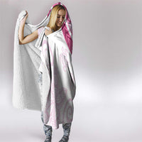 Rose Pink Polynesian Tribal Turtle Floral Pattern Hooded Blanket LT05 - Polynesian Pride