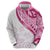 Rose Pink Polynesian Tribal Turtle Floral Pattern Hoodie