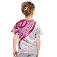 Rose Pink Polynesian Tribal Turtle Floral Pattern Kid T Shirt LT05 - Polynesian Pride