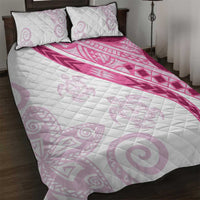 Rose Pink Polynesian Tribal Turtle Floral Pattern Quilt Bed Set LT05 Pink - Polynesian Pride