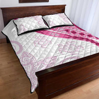 Rose Pink Polynesian Tribal Turtle Floral Pattern Quilt Bed Set LT05 - Polynesian Pride
