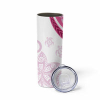 Rose Pink Polynesian Tribal Turtle Floral Pattern Skinny Tumbler LT05 - Polynesian Pride