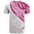 Rose Pink Polynesian Tribal Turtle Floral Pattern T Shirt