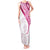 Rose Pink Polynesian Tribal Turtle Floral Pattern Tank Maxi Dress