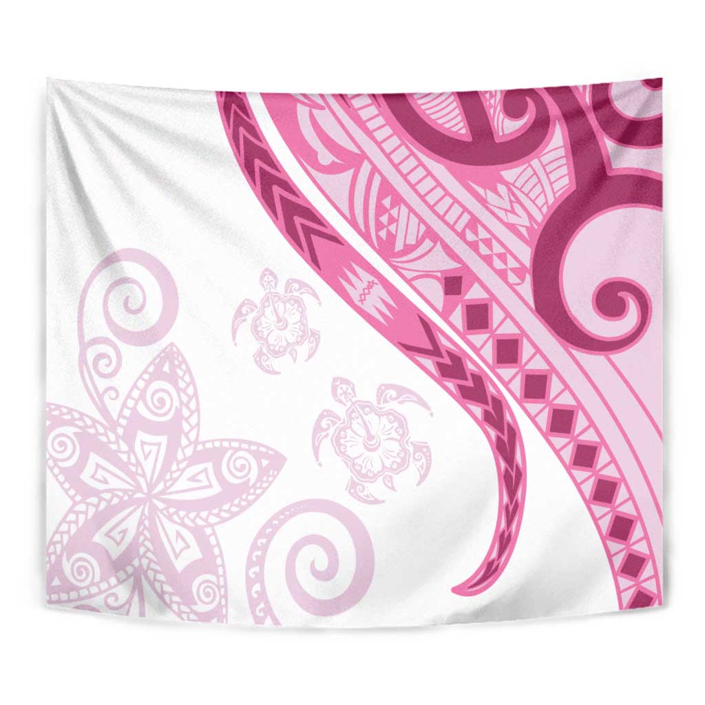 Rose Pink Polynesian Tribal Turtle Floral Pattern Tapestry LT05 - Polynesian Pride