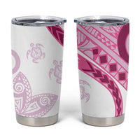 Rose Pink Polynesian Tribal Turtle Floral Pattern Tumbler Cup LT05 Pink - Polynesian Pride