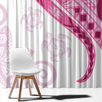 Rose Pink Polynesian Tribal Turtle Floral Pattern Window Curtain LT05 - Polynesian Pride