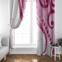 Rose Pink Polynesian Tribal Turtle Floral Pattern Window Curtain LT05 - Polynesian Pride