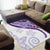 Purple Polynesian Tribal Turtle Floral Pattern Area Rug