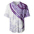 Purple Polynesian Tribal Turtle Floral Pattern Baseball Jersey