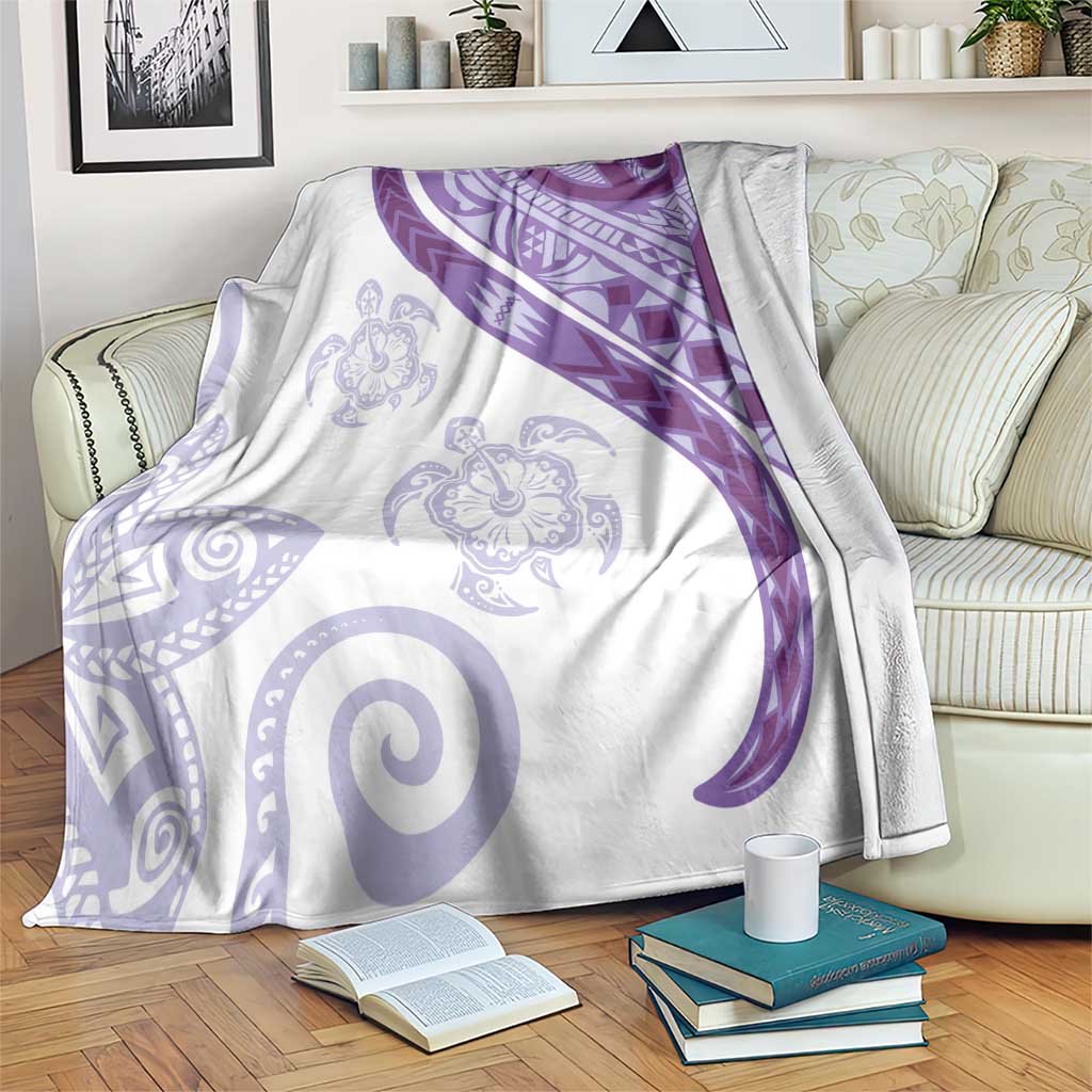 Purple Polynesian Tribal Turtle Floral Pattern Blanket LT05 Purple - Polynesian Pride