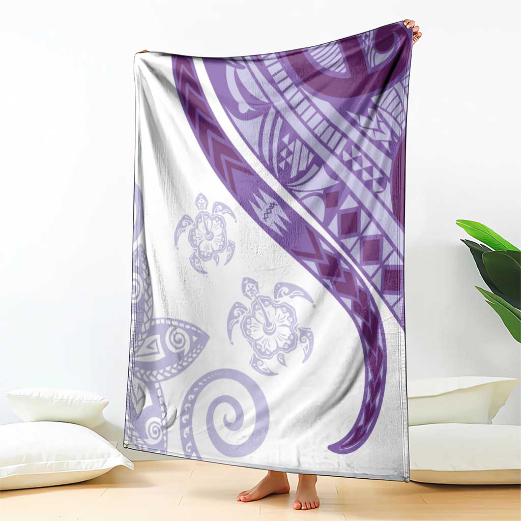 Purple Polynesian Tribal Turtle Floral Pattern Blanket LT05 - Polynesian Pride