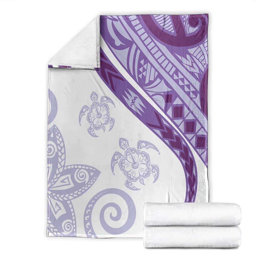 Purple Polynesian Tribal Turtle Floral Pattern Blanket LT05 - Polynesian Pride