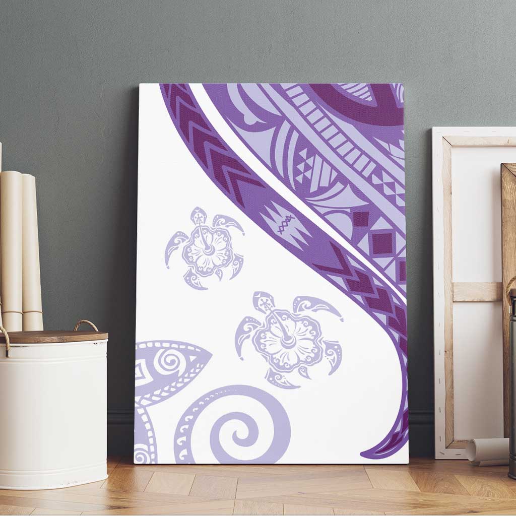 Purple Polynesian Tribal Turtle Floral Pattern Canvas Wall Art LT05 - Polynesian Pride