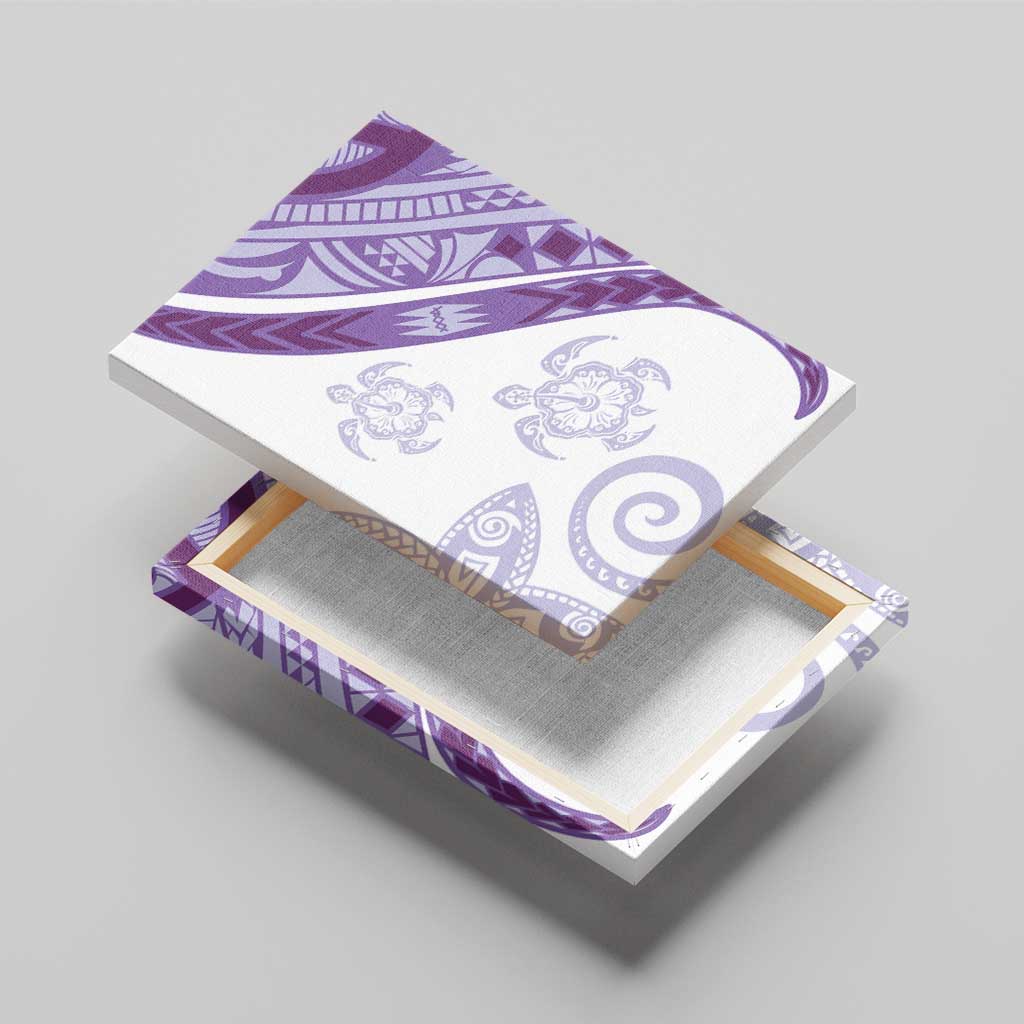 Purple Polynesian Tribal Turtle Floral Pattern Canvas Wall Art LT05 - Polynesian Pride
