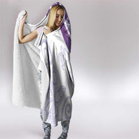 Purple Polynesian Tribal Turtle Floral Pattern Hooded Blanket LT05 - Polynesian Pride