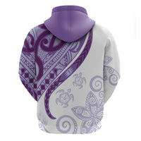 Purple Polynesian Tribal Turtle Floral Pattern Hoodie LT05 - Polynesian Pride