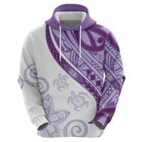 Purple Polynesian Tribal Turtle Floral Pattern Hoodie LT05 - Polynesian Pride