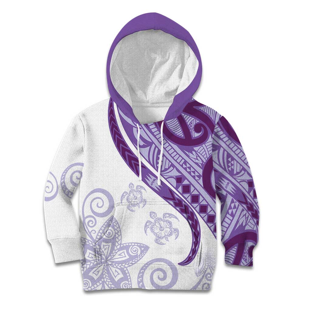 Purple Polynesian Tribal Turtle Floral Pattern Kid Hoodie LT05 Hoodie Purple - Polynesian Pride