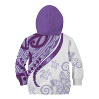 Purple Polynesian Tribal Turtle Floral Pattern Kid Hoodie LT05 - Polynesian Pride