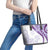 Purple Polynesian Tribal Turtle Floral Pattern Leather Tote Bag