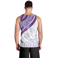 Purple Polynesian Tribal Turtle Floral Pattern Men Tank Top LT05 - Polynesian Pride