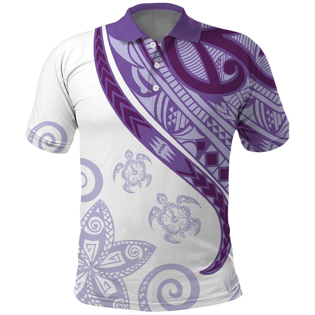 Purple Polynesian Tribal Turtle Floral Pattern Polo Shirt LT05 Purple - Polynesian Pride
