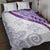 Purple Polynesian Tribal Turtle Floral Pattern Quilt Bed Set