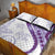 Purple Polynesian Tribal Turtle Floral Pattern Quilt Bed Set