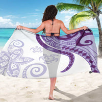 Purple Polynesian Tribal Turtle Floral Pattern Sarong LT05 - Polynesian Pride