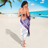 Purple Polynesian Tribal Turtle Floral Pattern Sarong LT05 - Polynesian Pride