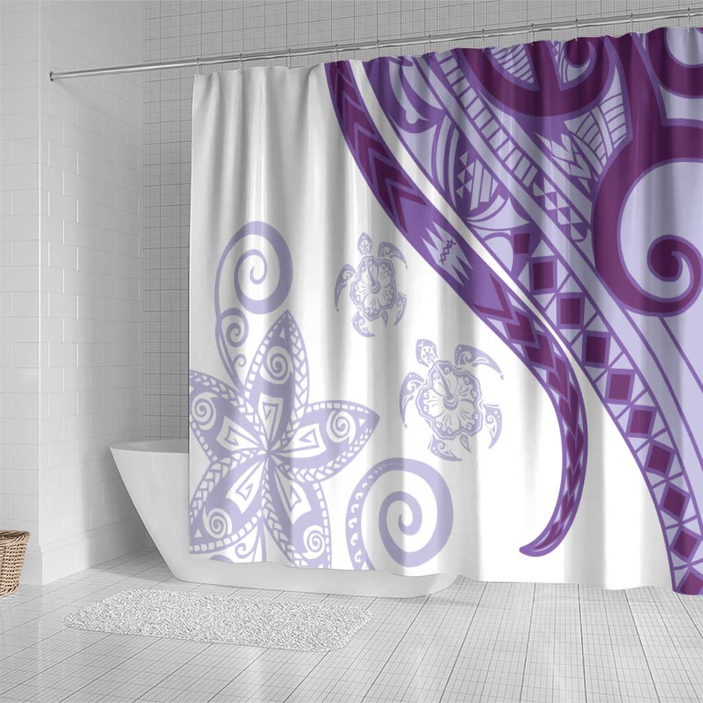 Purple Polynesian Tribal Turtle Floral Pattern Shower Curtain LT05 - Polynesian Pride