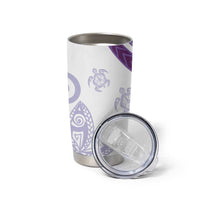 Purple Polynesian Tribal Turtle Floral Pattern Tumbler Cup LT05 - Polynesian Pride