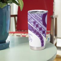 Purple Polynesian Tribal Turtle Floral Pattern Tumbler Cup LT05 - Polynesian Pride
