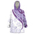 Purple Polynesian Tribal Turtle Floral Pattern Wearable Blanket Hoodie