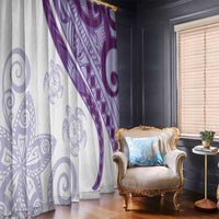 Purple Polynesian Tribal Turtle Floral Pattern Window Curtain LT05 - Polynesian Pride