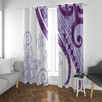 Purple Polynesian Tribal Turtle Floral Pattern Window Curtain LT05 With Grommets Purple - Polynesian Pride