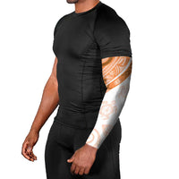 Orange Polynesian Tribal Turtle Floral Pattern Arm Sleeves LT05 - Polynesian Pride